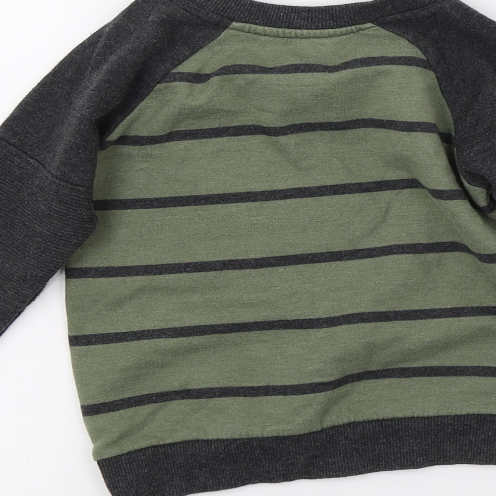Primark Boys Green Striped Jersey Pullover Jumper Size 18-24 Months  - Lion King Simba