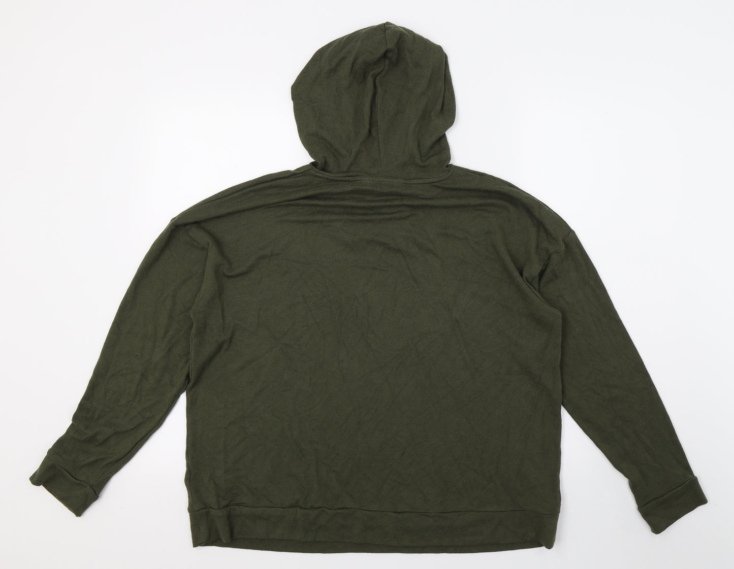 Marks and Spencer Womens Green  Knit Pullover Hoodie Size 14  - Love Hearts