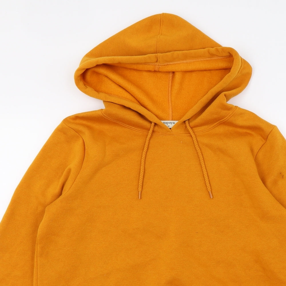 Papaay Womens Orange  Jersey Pullover Hoodie Size M