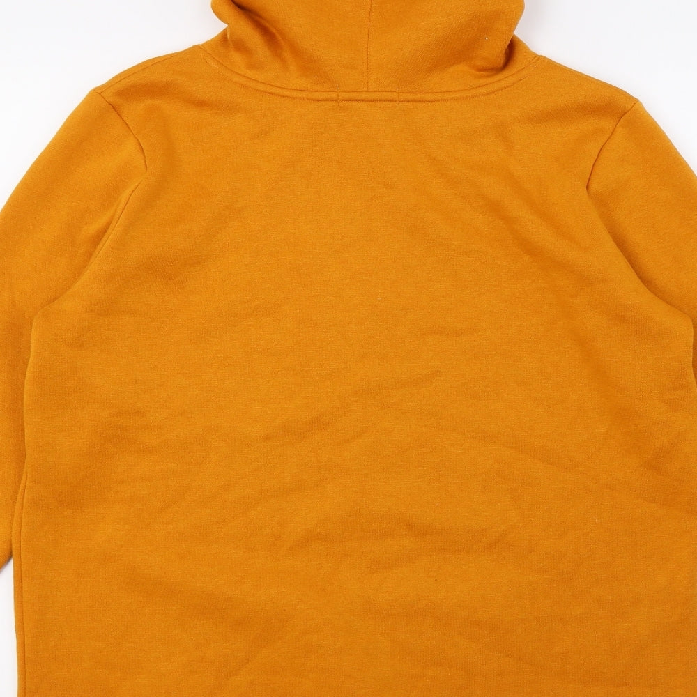 Papaay Womens Orange  Jersey Pullover Hoodie Size M