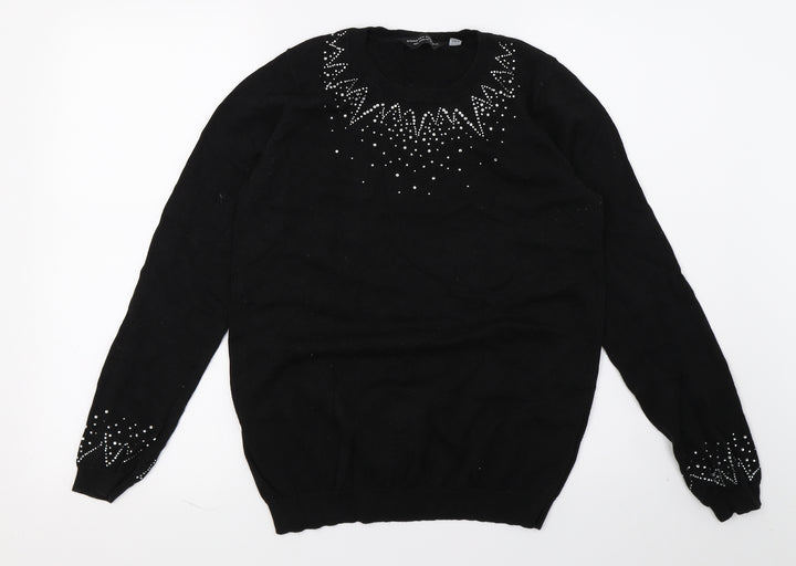 Dorothy Perkins Womens Black  Knit Pullover Jumper Size 10