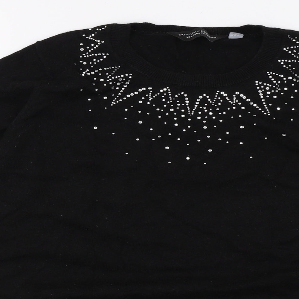 Dorothy Perkins Womens Black  Knit Pullover Jumper Size 10