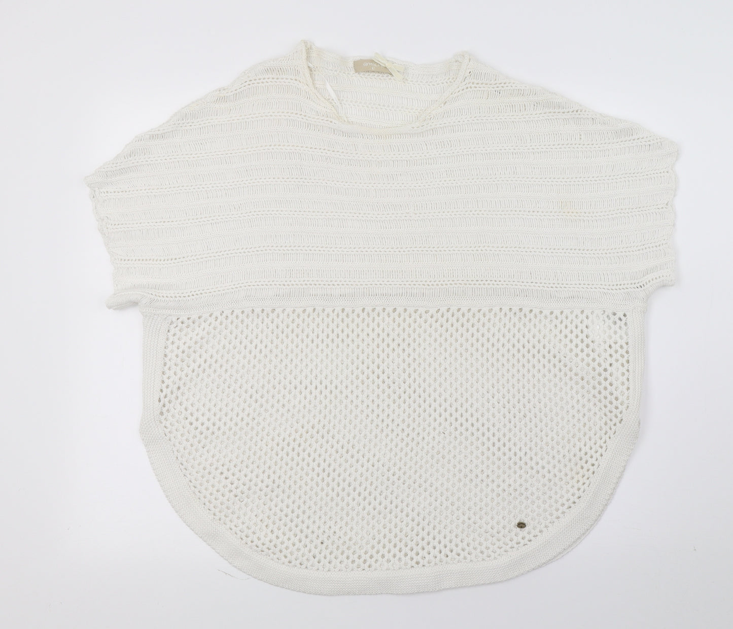 Amichi Womens White  Knit Pullover Jumper One Size