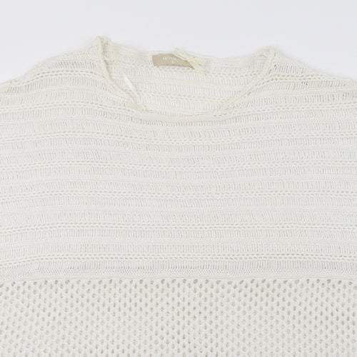 Amichi Womens White  Knit Pullover Jumper One Size