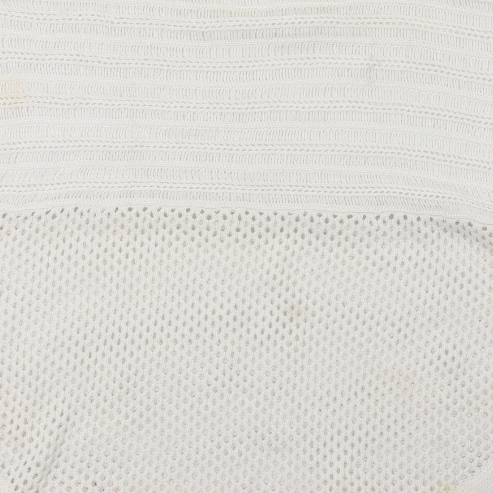 Amichi Womens White  Knit Pullover Jumper One Size