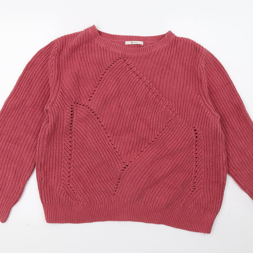 TU Womens Pink  Knit Pullover Jumper Size 12