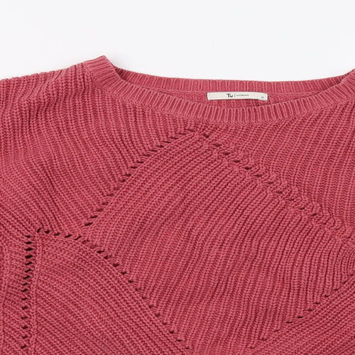 TU Womens Pink  Knit Pullover Jumper Size 12