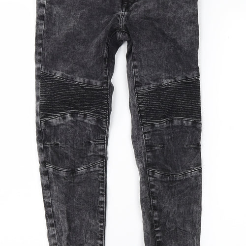 Preworn Womens Black  Denim Straight Jeans Size 26 in L26 in