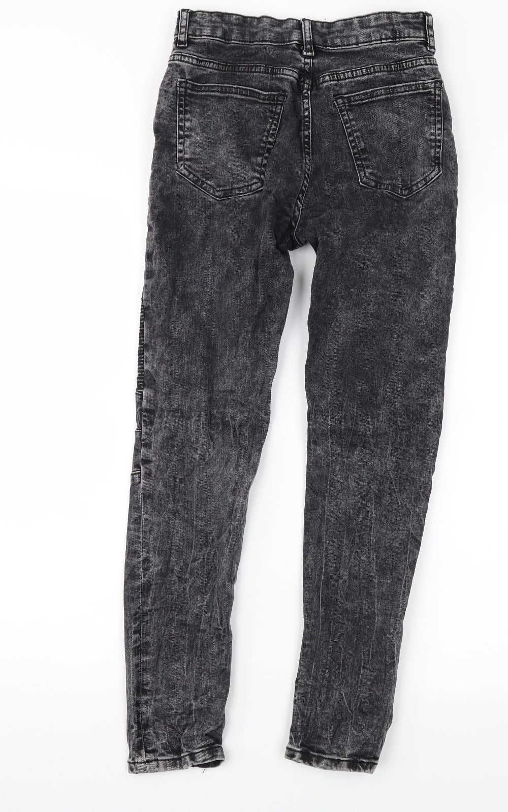 Preworn Womens Black  Denim Straight Jeans Size 26 in L26 in