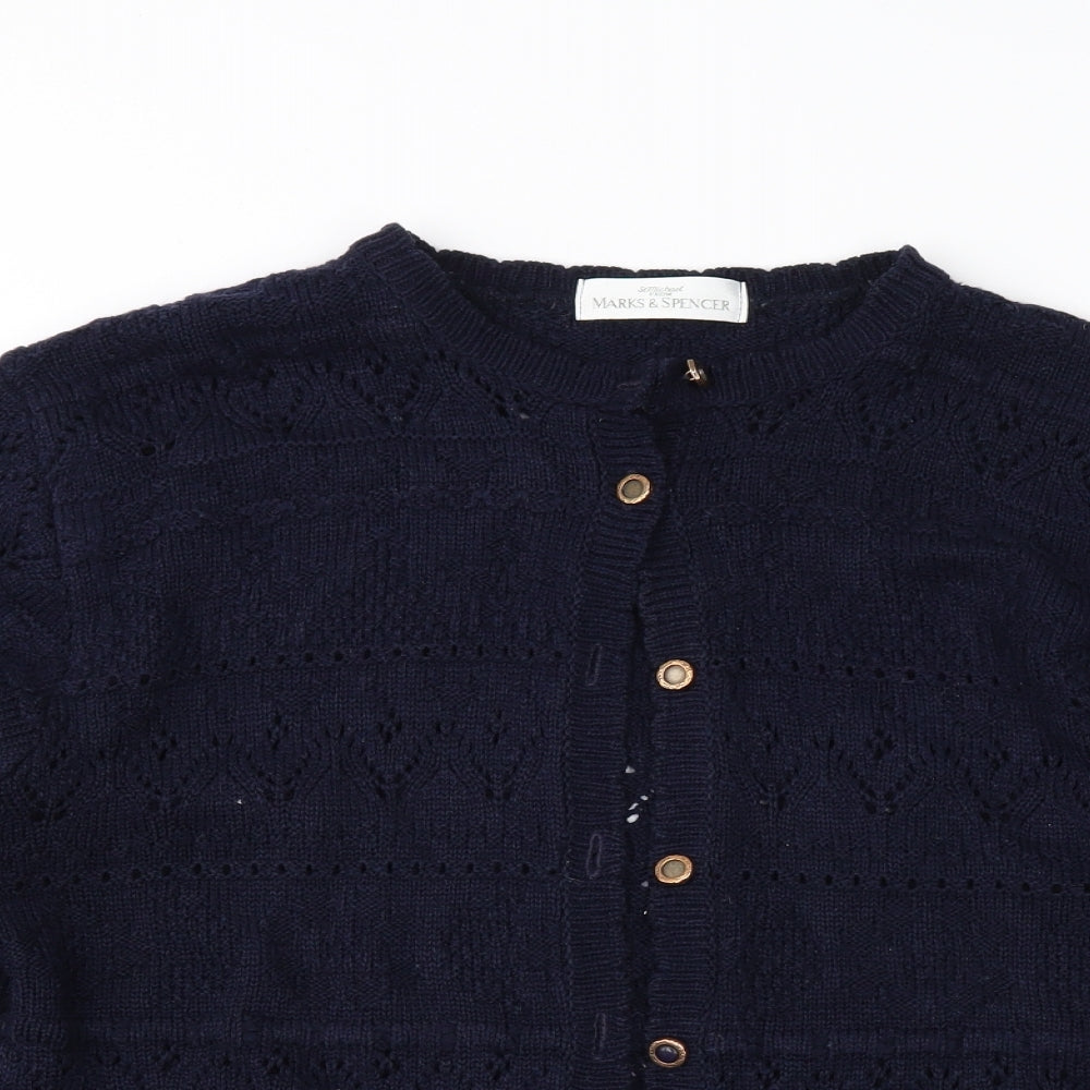 St Michael Womens Blue   Cardigan Jumper Size 14