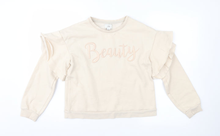 River Island Girls Pink   Pullover Sweatshirt Size 11-12 Years