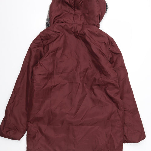 Anne De Lancay Womens Purple   Parka Coat Size S