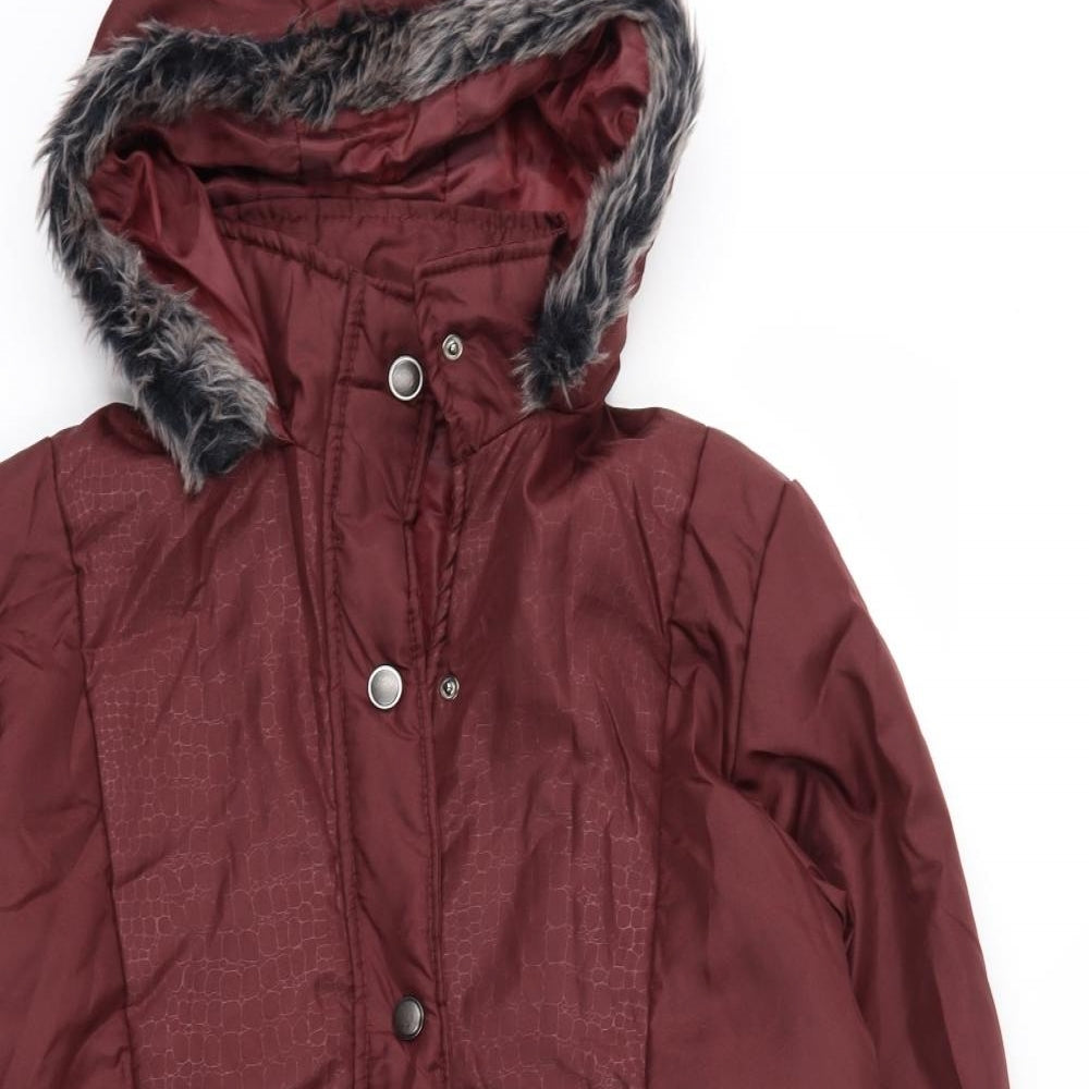 Anne De Lancay Womens Purple   Parka Coat Size S