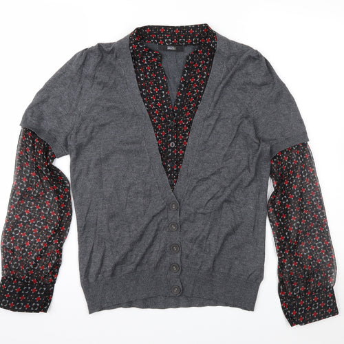 Marks and Spencer Womens Grey Geometric  Pullover Jumper Size 12