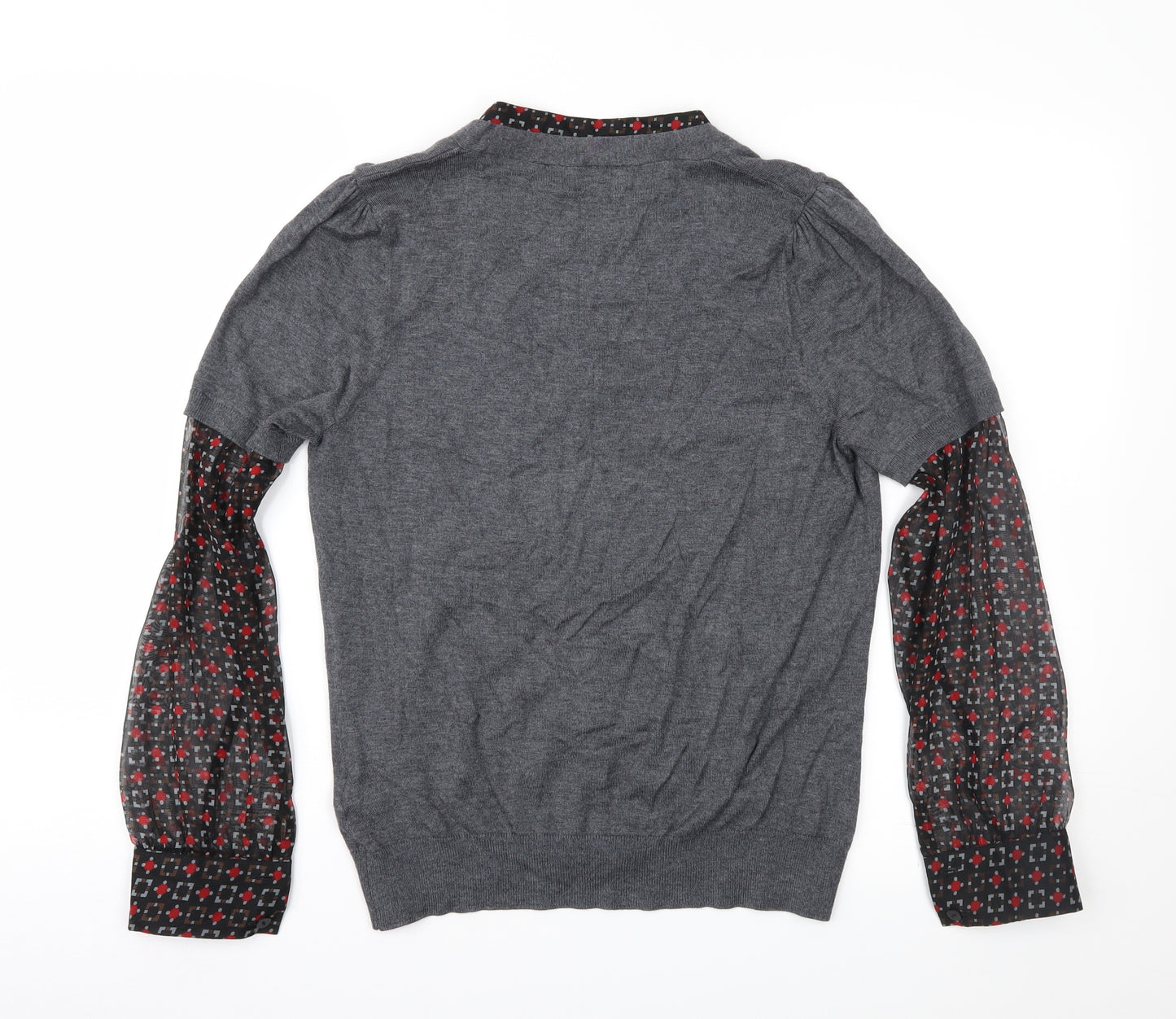 Marks and Spencer Womens Grey Geometric  Pullover Jumper Size 12