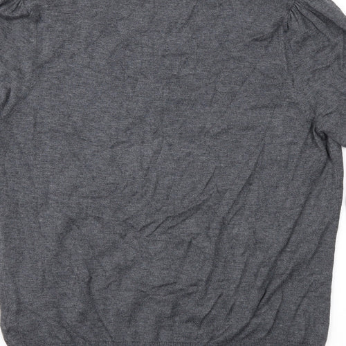 Marks and Spencer Womens Grey Geometric  Pullover Jumper Size 12