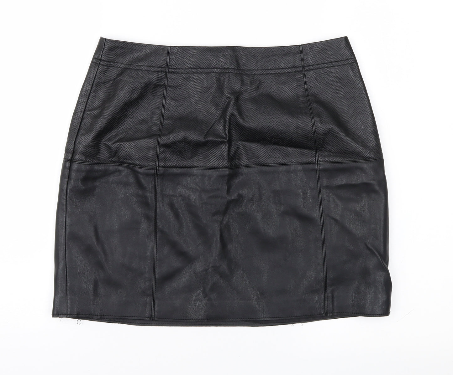 River Island Womens Black Animal Print  A-Line Skirt Size 10
