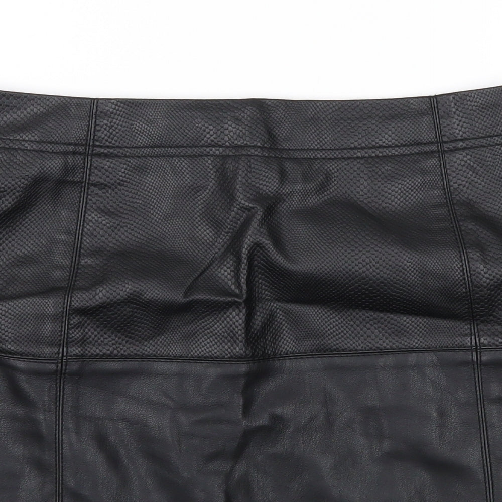 River Island Womens Black Animal Print  A-Line Skirt Size 10