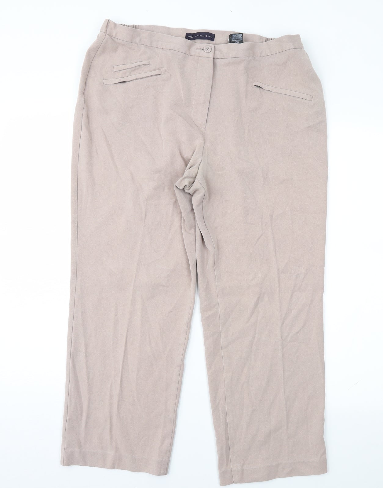 Marks and Spencer Womens Beige   Trousers  Size 16 L25 in