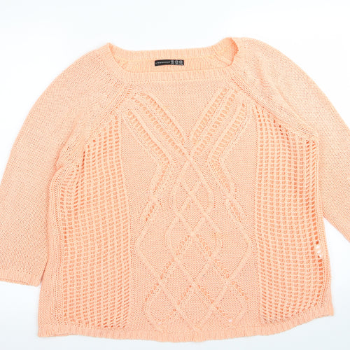 Primark Womens Orange   Pullover Jumper Size 16