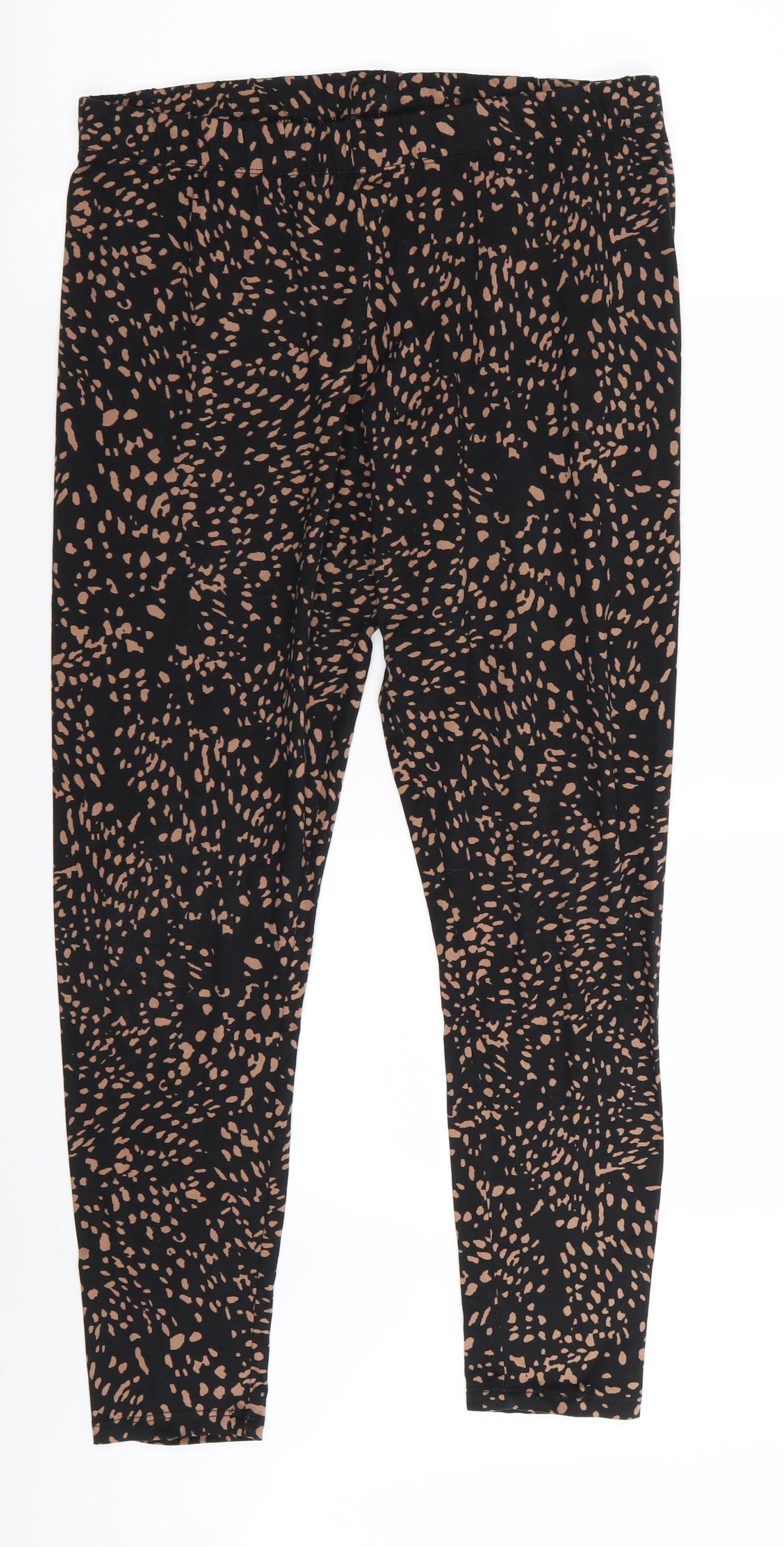 Primark Womens Black Animal Print  Jegging Leggings Size 12 L25 in - Stretch waistband/legging