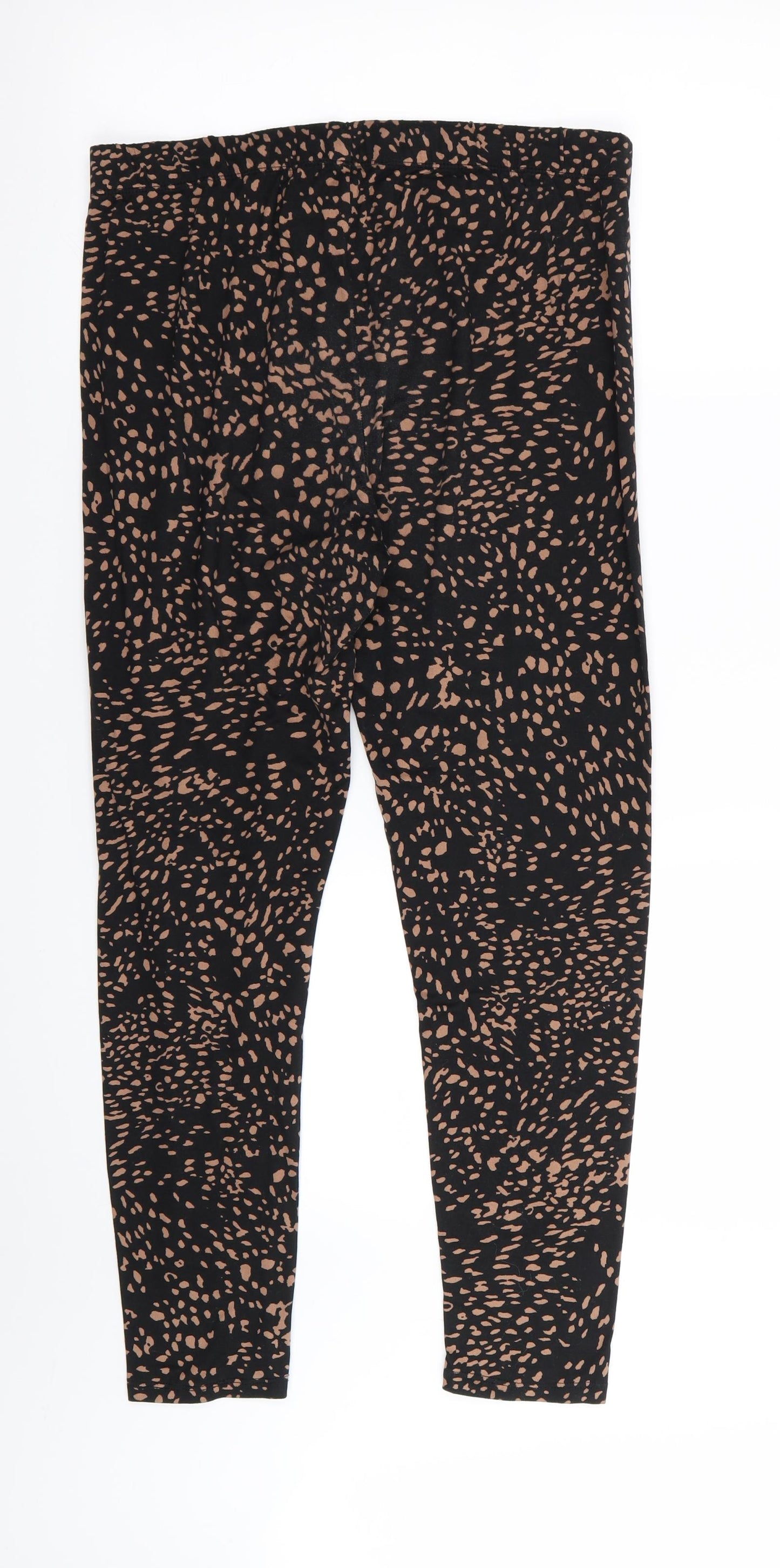 Primark Womens Black Animal Print  Jegging Leggings Size 12 L25 in - Stretch waistband/legging