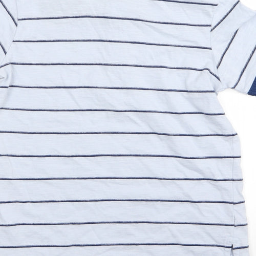 Asda George Boys Blue Striped  Basic Polo Size 6-7 Years