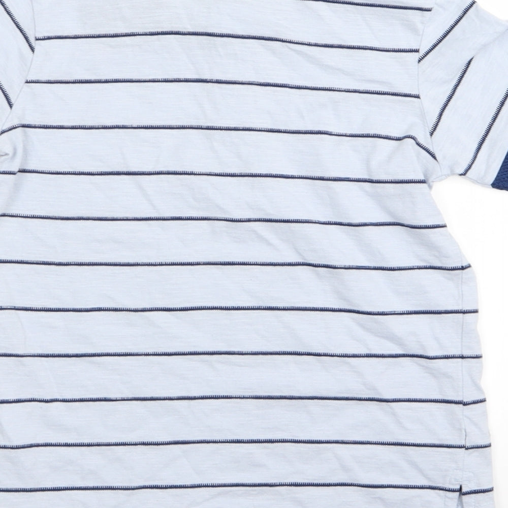 Asda George Boys Blue Striped  Basic Polo Size 6-7 Years