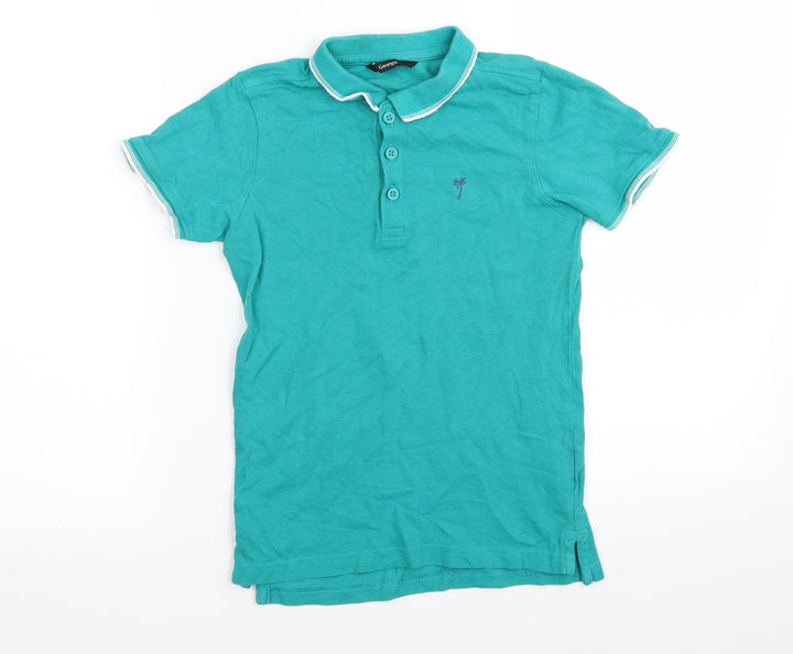 Asda George Boys Green Basic Polo Size 6-7 Years