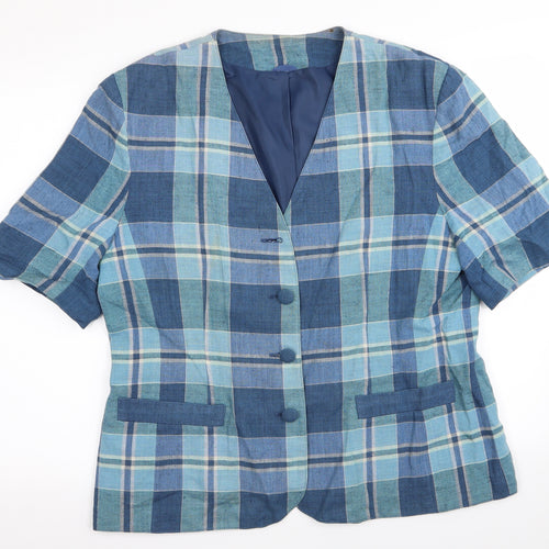 Debenhams Womens Blue Check  Jacket Blazer Size 18