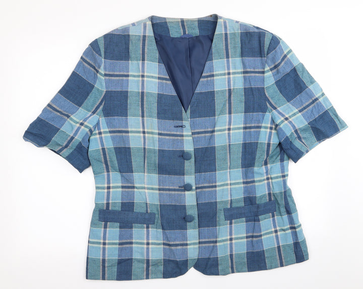Debenhams Womens Blue Check Jacket Blazer Size 18