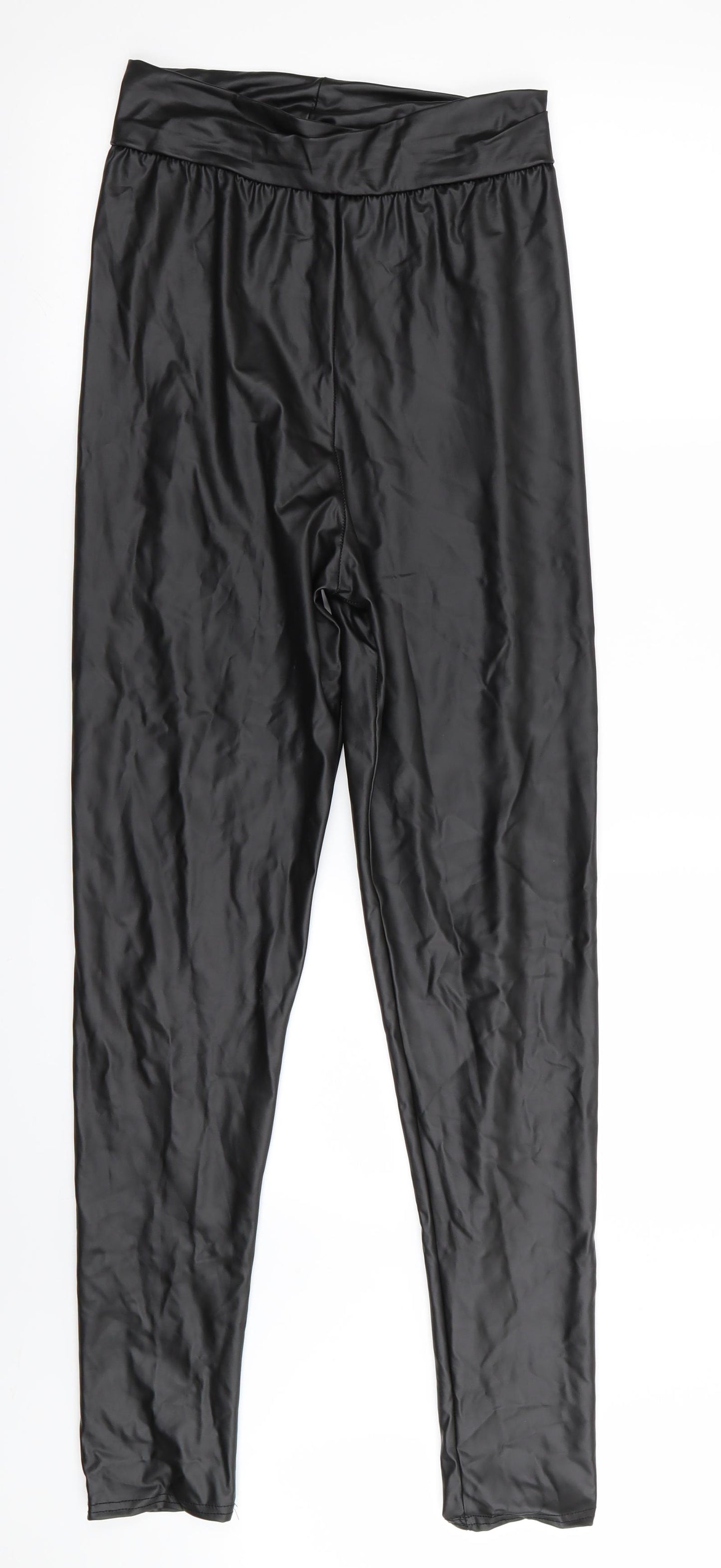 PLT Womens Black   Trousers  Size 16 L31 in - Leather Trousers