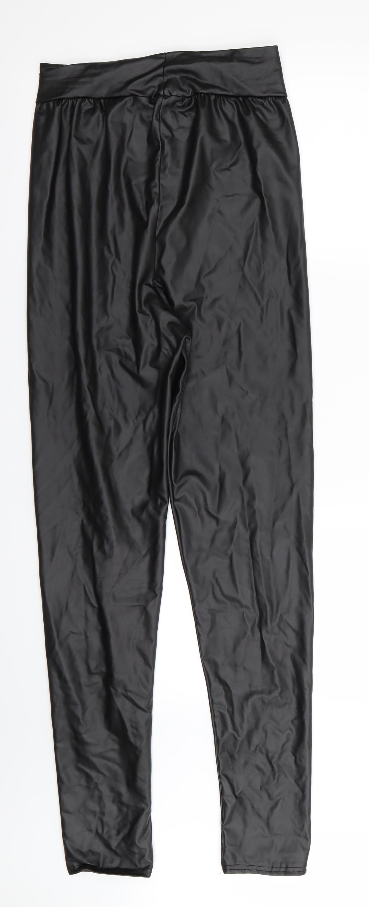 PLT Womens Black   Trousers  Size 16 L31 in - Leather Trousers