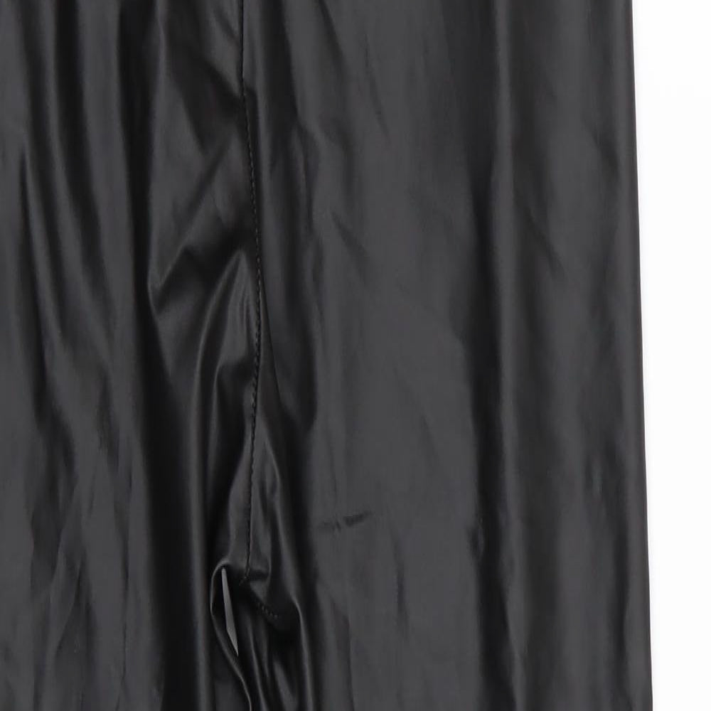 PLT Womens Black   Trousers  Size 16 L31 in - Leather Trousers