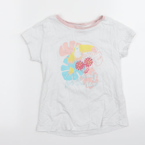 lily and dan Girls White   Basic T-Shirt Size 7-8 Years