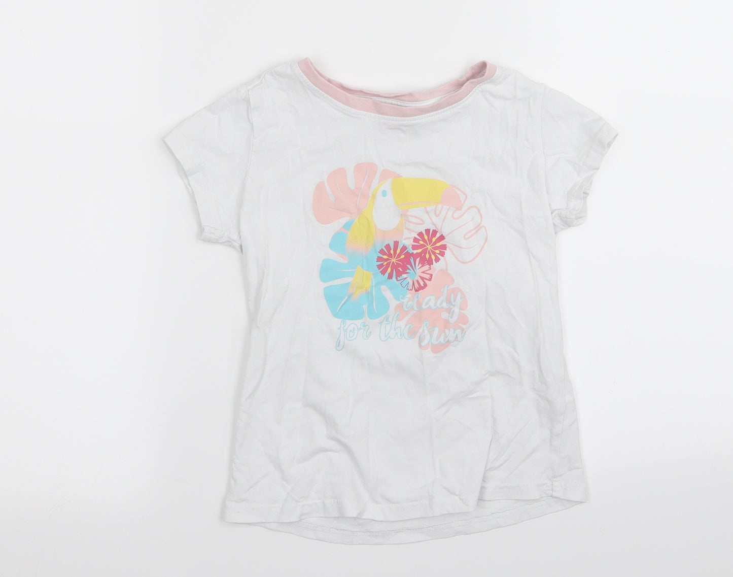 lily and dan Girls White   Basic T-Shirt Size 7-8 Years