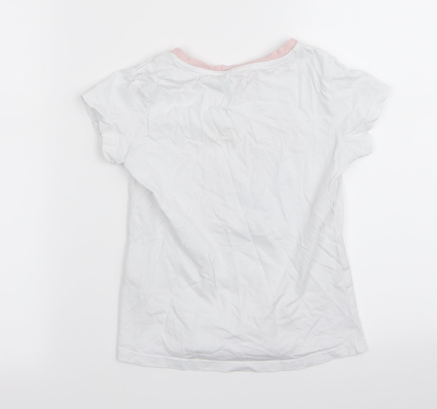 lily and dan Girls White   Basic T-Shirt Size 7-8 Years