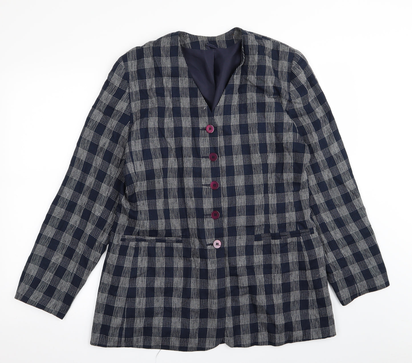 Debenhams Womens Blue Check  Jacket Blazer Size 14