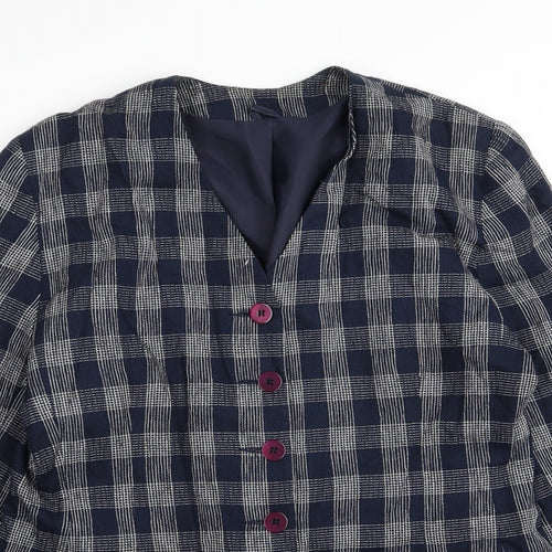 Debenhams Womens Blue Check  Jacket Blazer Size 14