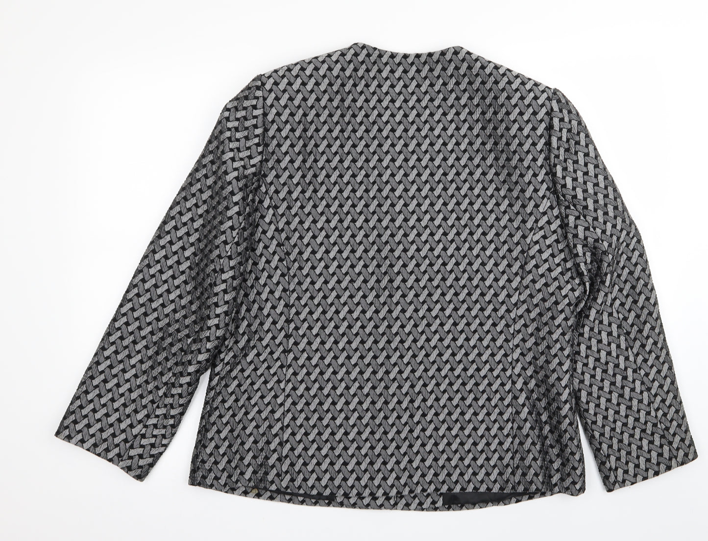 Eastex Womens Grey Houndstooth  Jacket Blazer Size 14