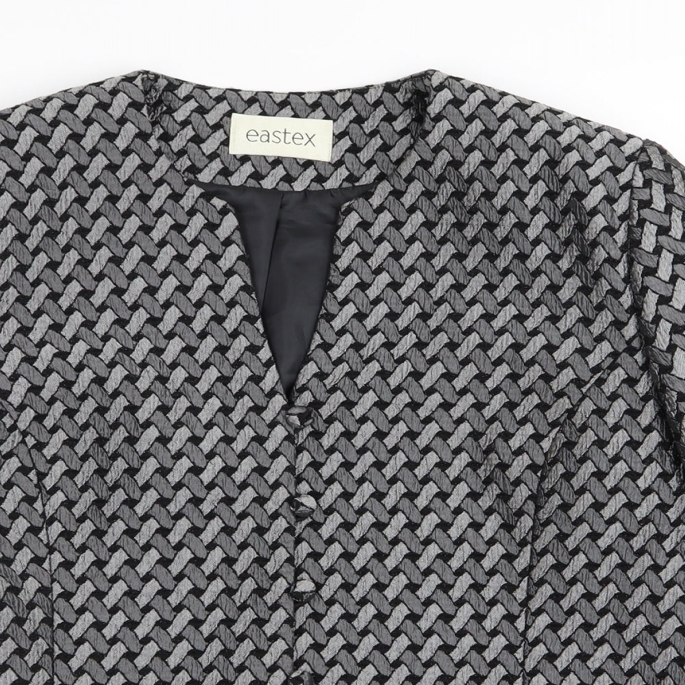 Eastex Womens Grey Houndstooth  Jacket Blazer Size 14