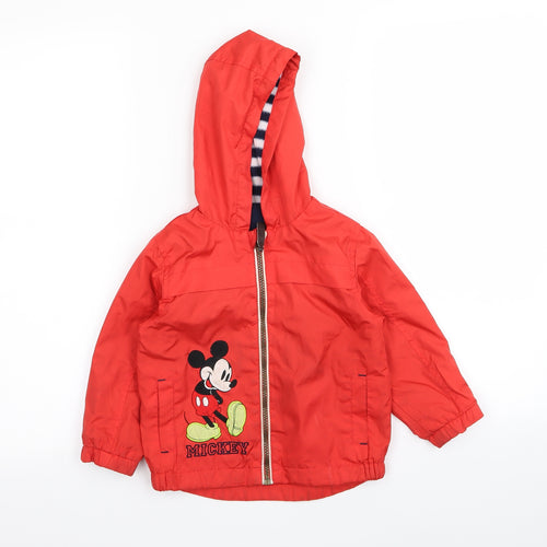 Disney Baby Boys Red   Jacket Coat Size 18-24 Months  - MICKEY MOUSE