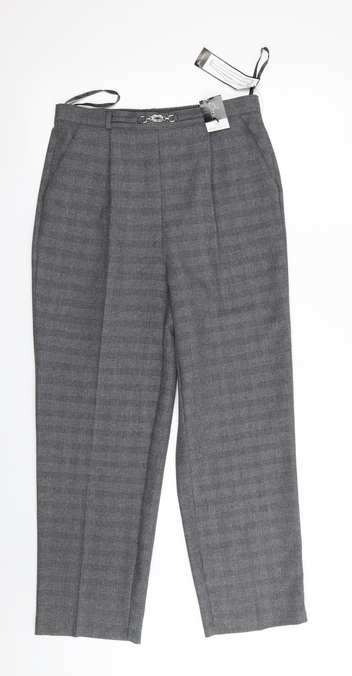 BM Womens Grey Check  Trousers  Size 10 L27 in