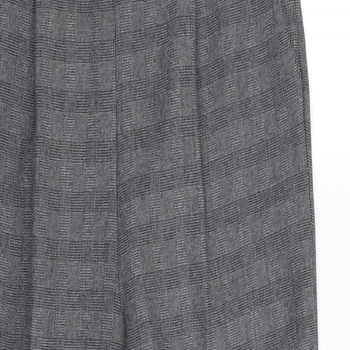 BM Womens Grey Check  Trousers  Size 10 L27 in