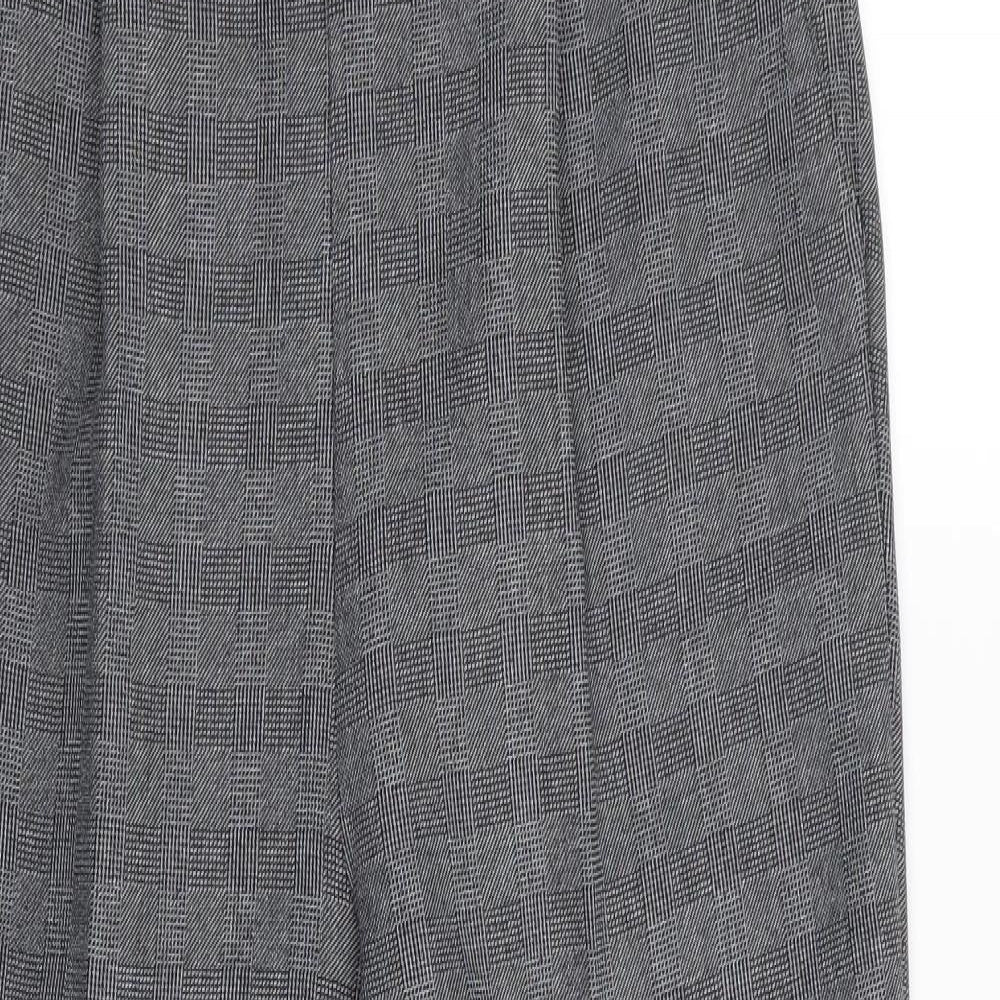 BM Womens Grey Check  Trousers  Size 10 L27 in