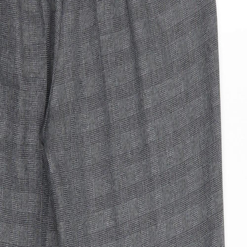 BM Womens Grey Check  Trousers  Size 10 L27 in