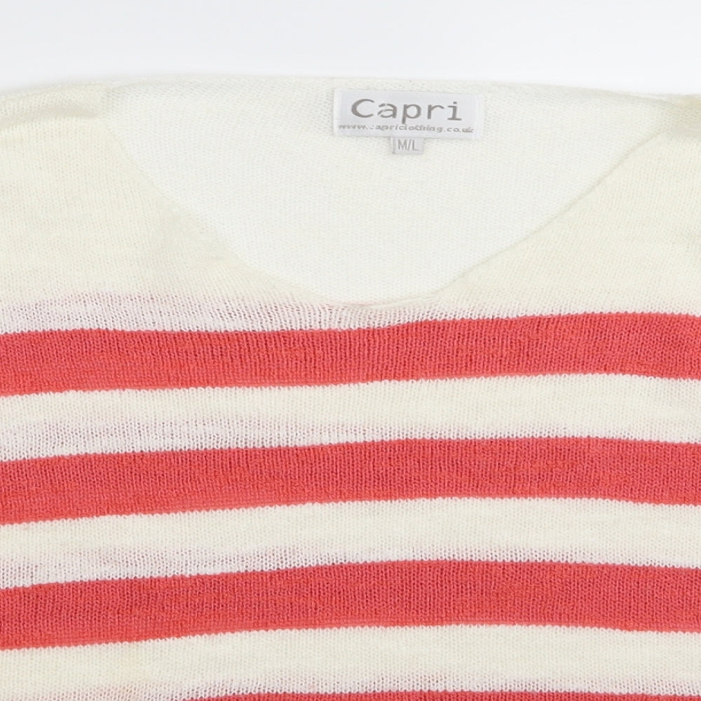 Capri Womens Multicoloured Striped  Pullover Jumper Size M