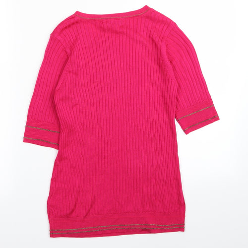 M&S Womens Pink   Basic T-Shirt Size 10