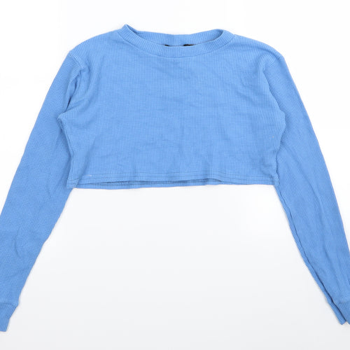 PLT Womens Blue   Basic T-Shirt Size 6  - crop