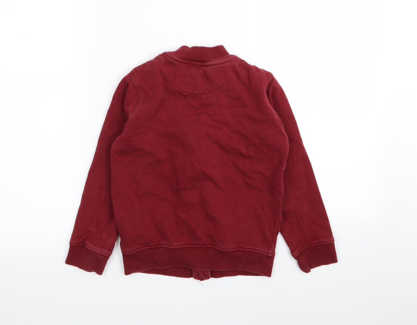 Penguin Boys Red Striped  Full Zip Jumper Size 6-7 Years